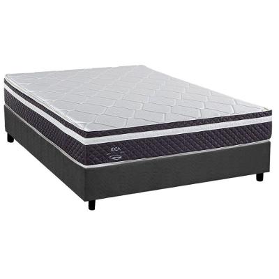 Cama Box Casal: Colchão Molas Masterpocket Ensacadas Herval C1789 + Base Crc Suede Gray (138x188)