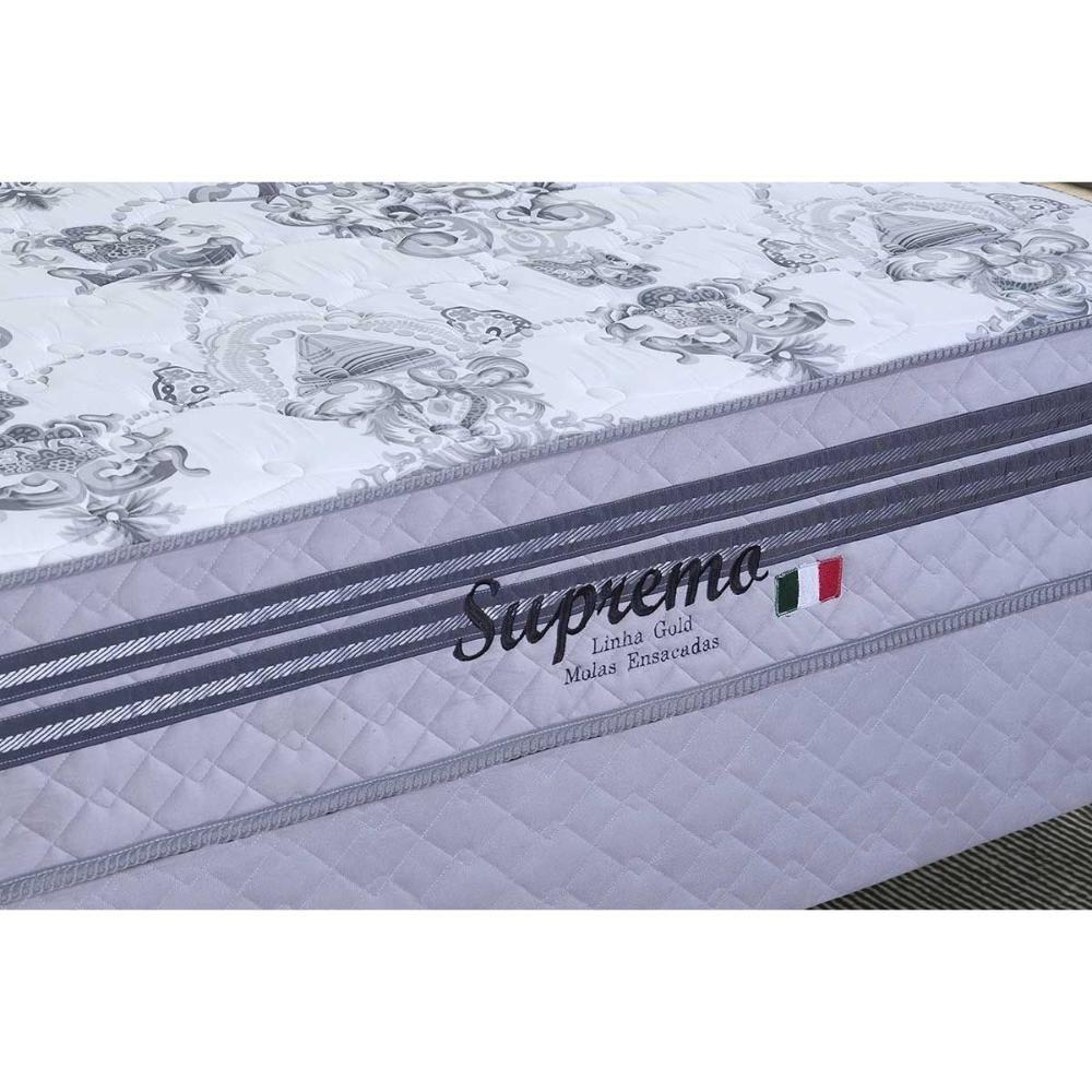 Cama Box King: Colchão Molas Masterpocket Ensacadas Paropas Supremo Gray + Base Crc Suede Gray (193x203) - 3