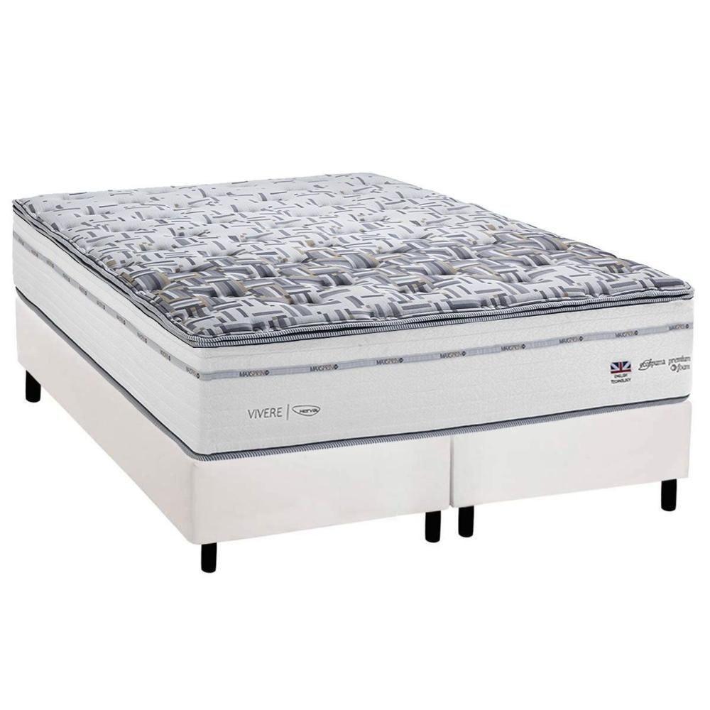 Cama Box Queen: Colchão Molas Masterpocket Ensacadas Herval Maxspring C1723 + Base Crc Corano White (158x198) - 1