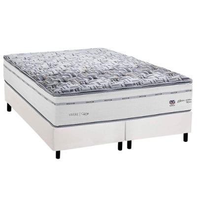 Cama Box Queen: Colchão Molas Masterpocket Ensacadas Herval Maxspring C1723 + Base Crc Corano White (158x198)