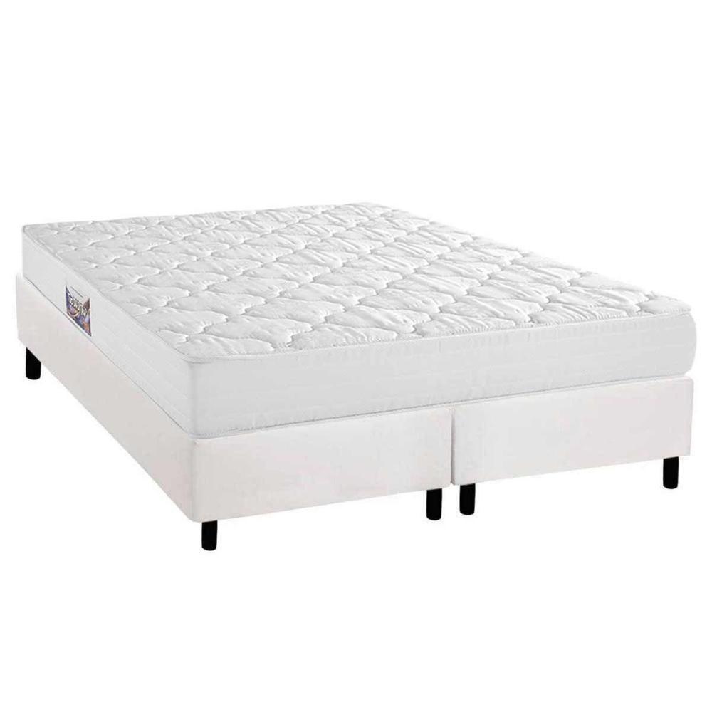 Cama Box Queen: Colchão Espuma D45 Herval Top + Base Crc Corano White (158x198) - 1
