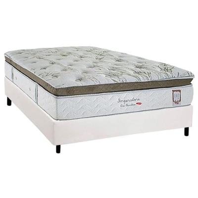 Cama Box Casal: Colchão Molas Masterpocket Ensacadas Herval Imperatore Eco Bamboo + Base Crc Corano White (138x188)