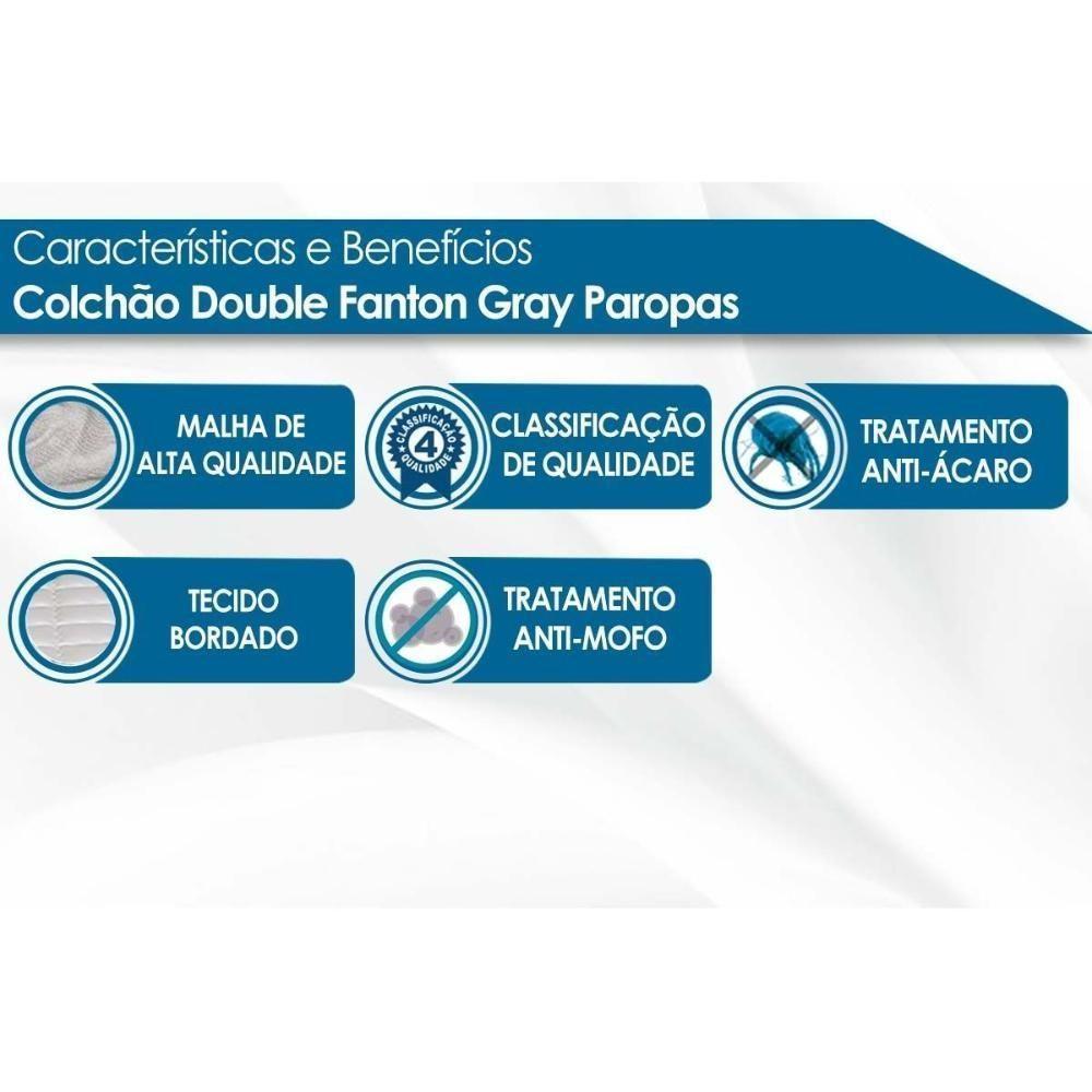 Cama Box Casal: Colchão Espuma D33 Paropas Ag65 Double Fanton Gray + Base Crc Suede Gray (138x188) - 3