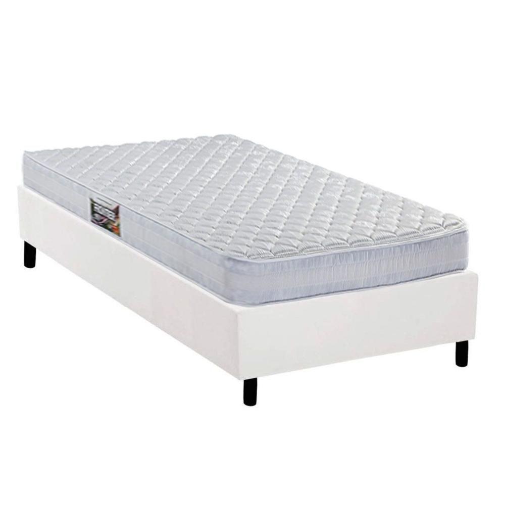 Cama Box Solteiro: Colchão Ortopédico Herval Ag65 Frontier + Base Crc Corano White (88x188) - 1