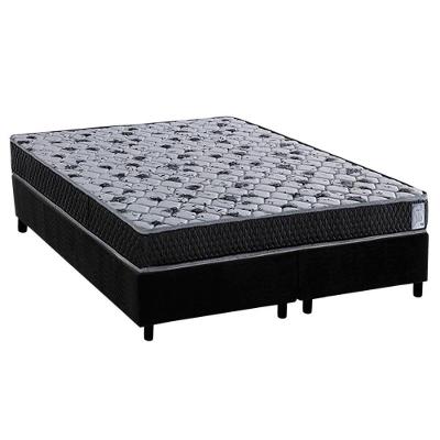 Cama Box Queen: Colchão Ortopédico Herval Ag65 Vitre + Base Crc Suede Black (158x198)