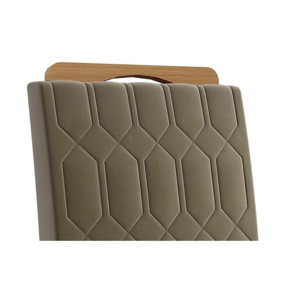 Conjunto: Mesa De Cozinha Maitê Tampo Madeirado 130x80cm E 4 Cadeiras Paola Cinamomo - Carvalho-suede Nude Bege - Cimol - 7