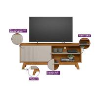 Estante P- Sala Até 65 Pol Aurum-tulum 1 Pta Correr 1 Prat C- Pés 160x190cm Nature-off White - Linea Brasil - 5