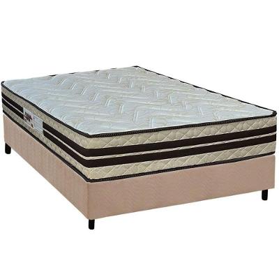 Cama Box Casal: Colchão Espuma D45 Paropas Ag65 Confort New + Base Crc Suede Clean (138x188)