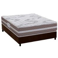 Cama Box Casal: Colchão Espuma D33 Herval Long Live + Base Crc Suede Brown (138x188) - 1
