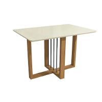 Mesa Multiuso Cozinha Antonela C- Tampo Madeirado C- Vidro 160x90cm Canela-vidro Off White - Kappesberg - 1