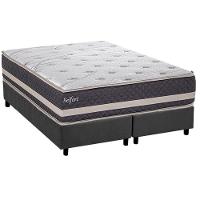Cama Box King: Colchão Ortopédico Herval Ag65 Belfort + Base Crc Suede Gray (193x203) - 1