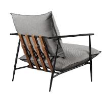 Poltrona Agatha Luxo Metal Industrial Castellar Móbile Linho Cinza - 5