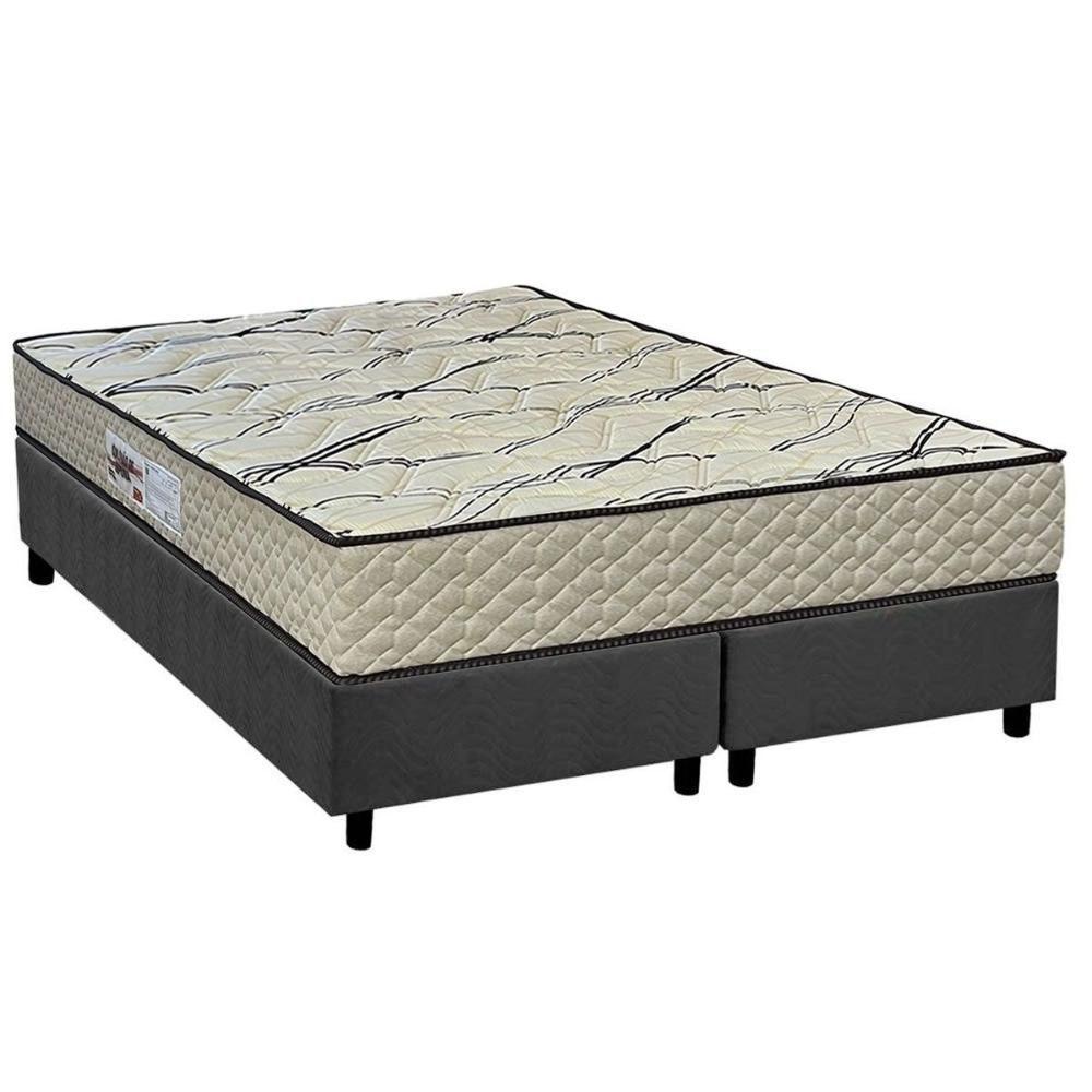 Cama Box Queen: Colchão Espuma D33 Paropas Ag65 Max Sono + Base Crc Suede Gray (158x198) - 1