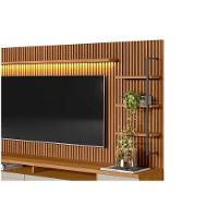 Estante P- Sala Até 75 Pol Ouro Preto Ripado C- 2gav. 1pta. 3 Prat. E Leds 224x198cm Nature-off White - Linea Brasil - 7