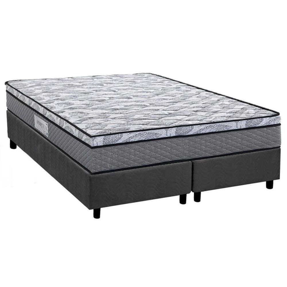 Cama Box King: Colchão Ortopédico Herval D60 - Ag65 Perpetual + Base Crc Suede Gray (193x203) - 1