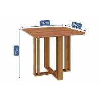 Conjunto: Mesa De Cozinha Flora Tampo Madeirado 95x95cm E 4 Cadeiras Paola Cinamomo - Carvalho-linho Grafite - Cimol - 3