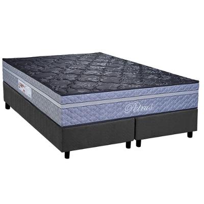 Cama Box Queen: Colchão Molas Masterpocket Ensacadas Paropas Petrus Grafite + Base Crc Suede Gray (158x198)