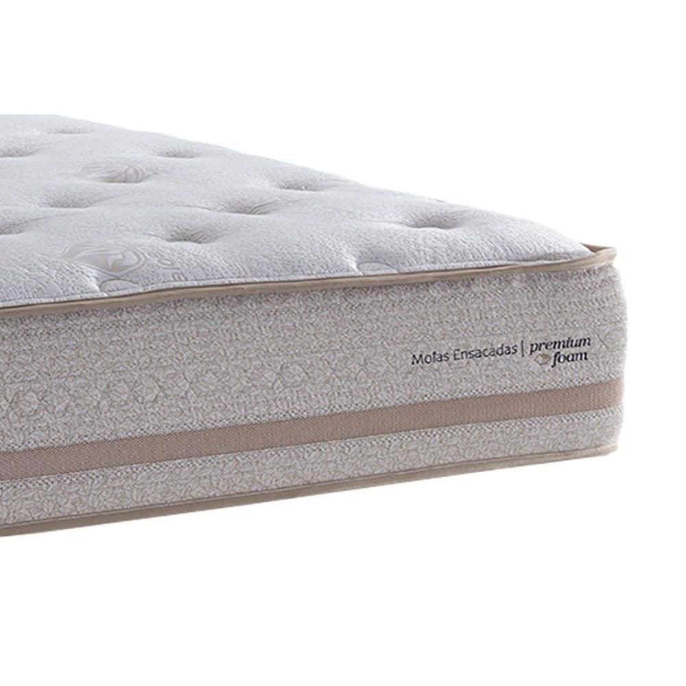 Cama Box Queen: Colchão Molas Masterpocket Ensacadas Herval C1740 + Base Crc Corano White (158x198) - 2