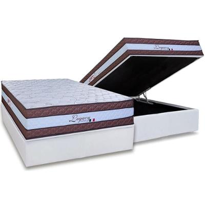 Cama Box Baú Casal: Colchão Molas Masterpocket Ensacadas Paropas Legacy White + Base Crc Linhão White (138x188)