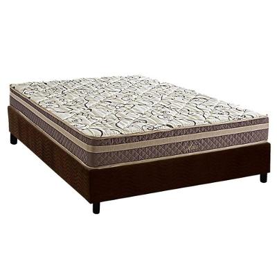 Cama Box Casal: Colchão Molas Bonnel Herval Assis + Base Crc Suede Brown (138x188)