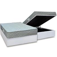 Cama Box Baú Casal: Colchão Espuma D45 Paropas Pasquale Gray + Base Crc Linhão White (138x188) - 1