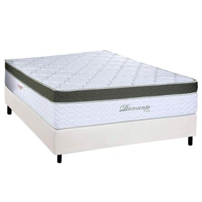 Cama Box Casal: Colchão Molas Masterpocket Ensacadas Paropas Diamante Extra White + Base Crc Corano White (138x188)