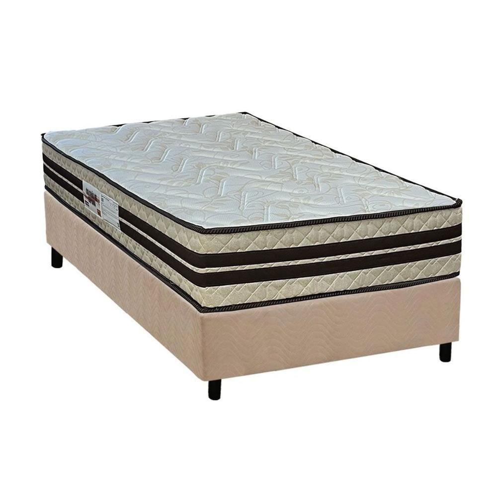 Cama Box Solteiro: Colchão Espuma D45 Paropas Ag65 Confort New + Base Crc Suede Clean (88x188) - 1