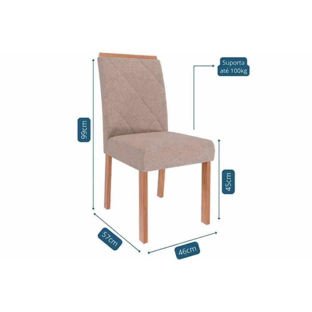 Conjunto: Mesa De Cozinha Ester Tampo Madeirado 180x90cm E 6 Cadeiras Fernanda Cinamomo - Carvalho-linho Grafite - Cimol - 2