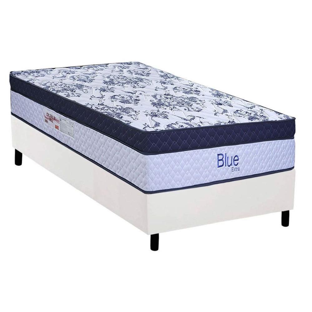 Cama Box Solteiro: Colchão Molas Masterpocket Ensacadas Paropas Blue + Base Crc Corano White (88x188) - 1
