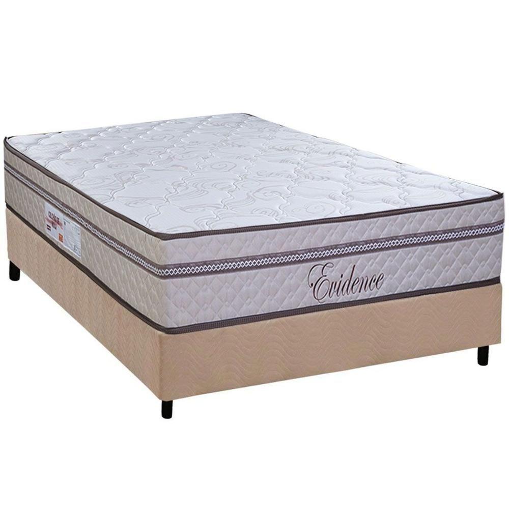 Cama Box Casal: Colchão Molas Masterpocket Ensacadas Paropas Evidence + Base Crc Suede Clean (138x188) - 1