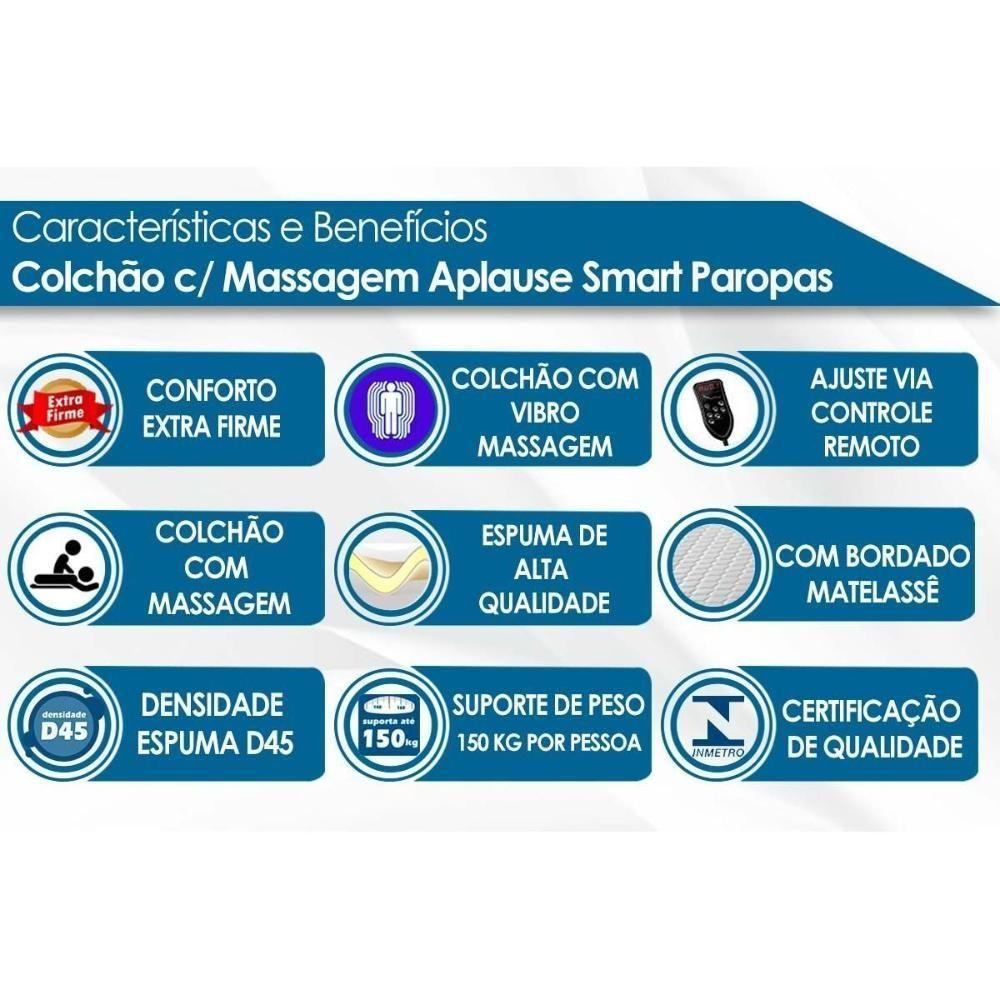 Cama Box Baú Casal: Colchão C- Vibro Massagem Paropas Vibro Aplause Smart Brown + Base Crc Suede Brown (138x188) - 2