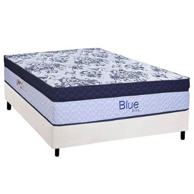 Cama Box Casal: Colchão Molas Masterpocket Ensacadas Paropas Blue + Base Crc Corano White (138x188)