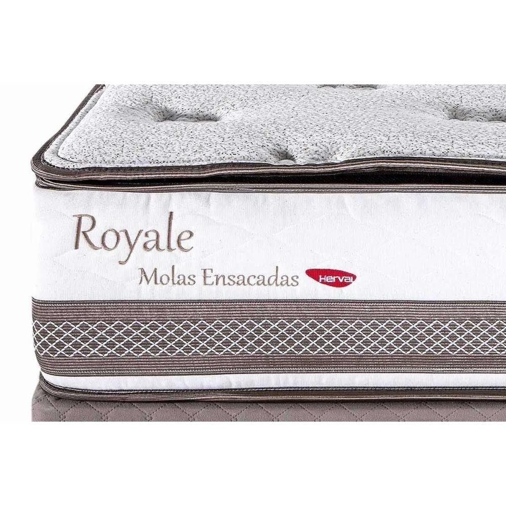 Cama Box Casal: Colchão Molas Masterpocket Ensacadas Herval Royale + Base Crc Corano White (138x188) - 6