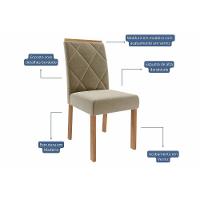 Conjunto: Mesa De Cozinha ágata Tampo Madeirado 180x90cm E 6 Cadeiras Fernanda Cinamomo - Carvalho-linho Bege - Cimol - 5