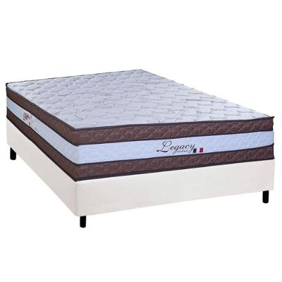 Cama Box Casal: Colchão Molas Masterpocket Ensacadas Paropas Legacy White + Base Crc Corano White (138x188)