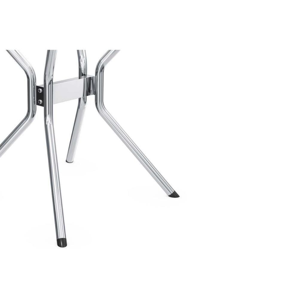 Conjunto: Mesa De Cozinha Loire C- Tampo De Madeira 90cm + 4 Cadeiras Portugal Cromada-nude 16 - Kappesberg - 7