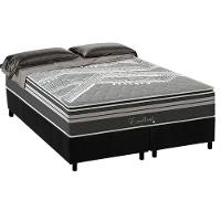 Cama Box King: Colchão Molas Ensacadas Paropas Excellent Grafite + Base Crc Suede Black (193x203) - 1