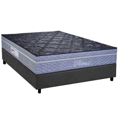 Cama Box Casal: Colchão Molas Masterpocket Ensacadas Paropas Petrus Grafite + Base Crc Suede Gray (138x188)