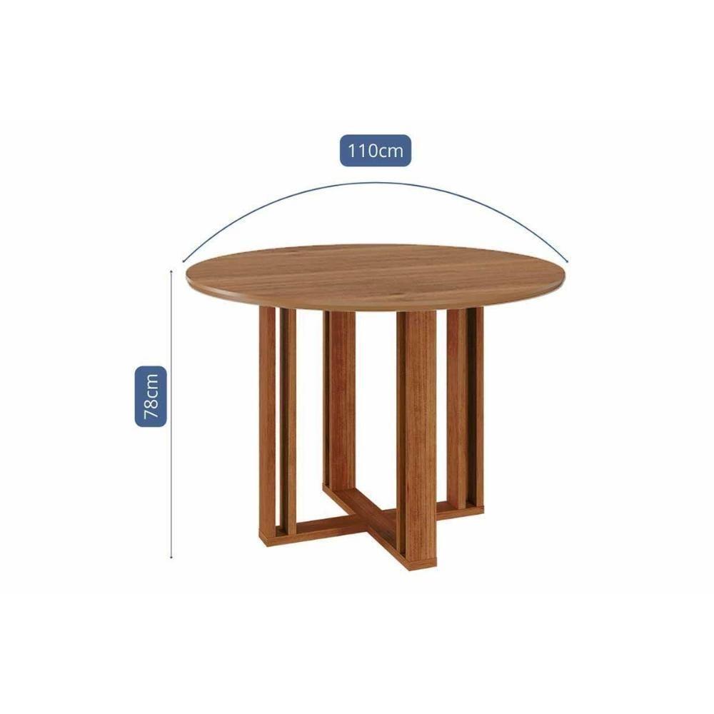 Conjunto: Mesa De Cozinha Flora Tampo Madeirado 109cm E 4 Cadeiras Fernanda Cinamomo - Carvalho-linho Bege - Cimol - 2