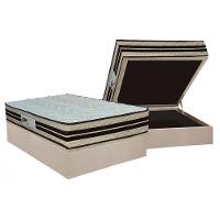Cama Box Baú Casal: Colchão Espuma D45 Paropas Ag65 Confort New + Base Crc Suede Clean (138x188) - 1