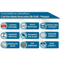 Cama Box Casal: Colchão Molas Masterpocket Ensacadas Paropas Life Gold + Base Crc Suede Black (138x188) - 2