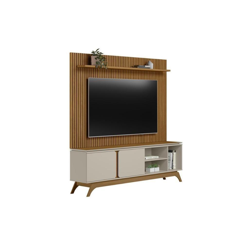 Estante P- Sala Até 75 Pol Istambul-genova 2 Pta 1 Prat C- Pés 200x194cm Nature-off White - Linea Brasil - 2