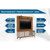 Estante P- Sala Até 75 Pol Istambul-genova 2 Pta 1 Prat C- Pés 200x194cm Nature-off White - Linea Brasil