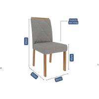 Conjunto: Mesa De Cozinha Flora Tampo Madeirado 109cm E 4 Cadeiras Fernanda Cinamomo - Carvalho-linho Grafite - Cimol