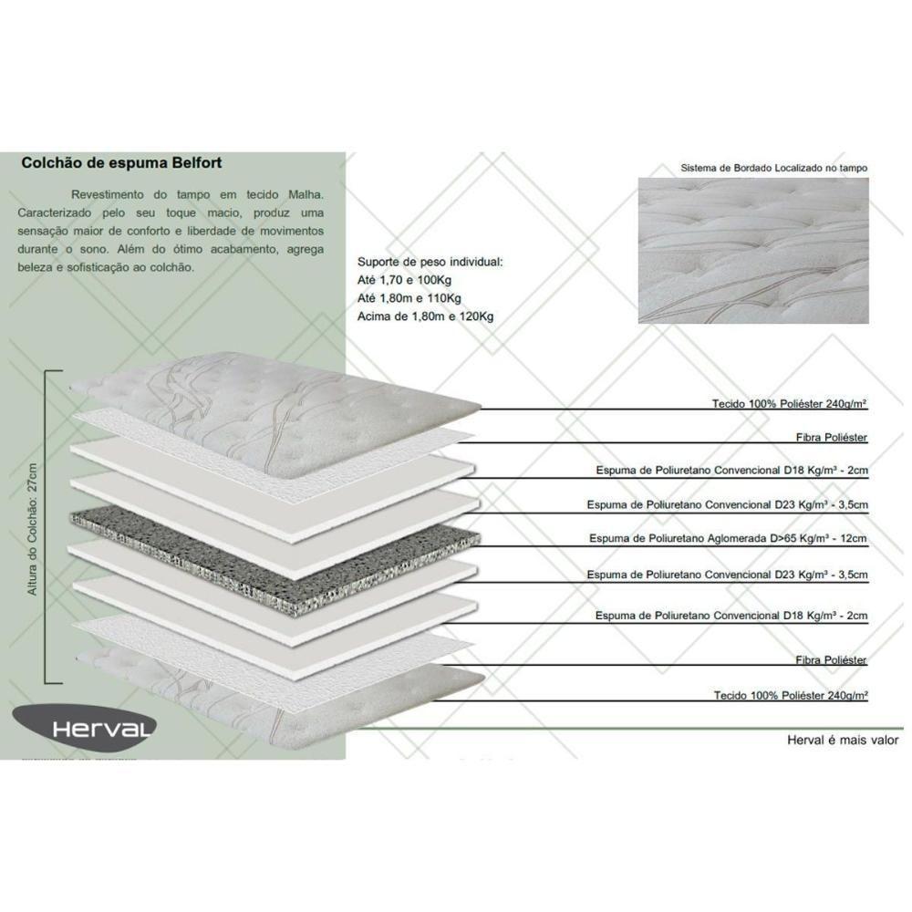 Cama Box Queen: Colchão Ortopédico Herval Ag65 Belfort + Base Crc Suede Gray (158x198) - 3