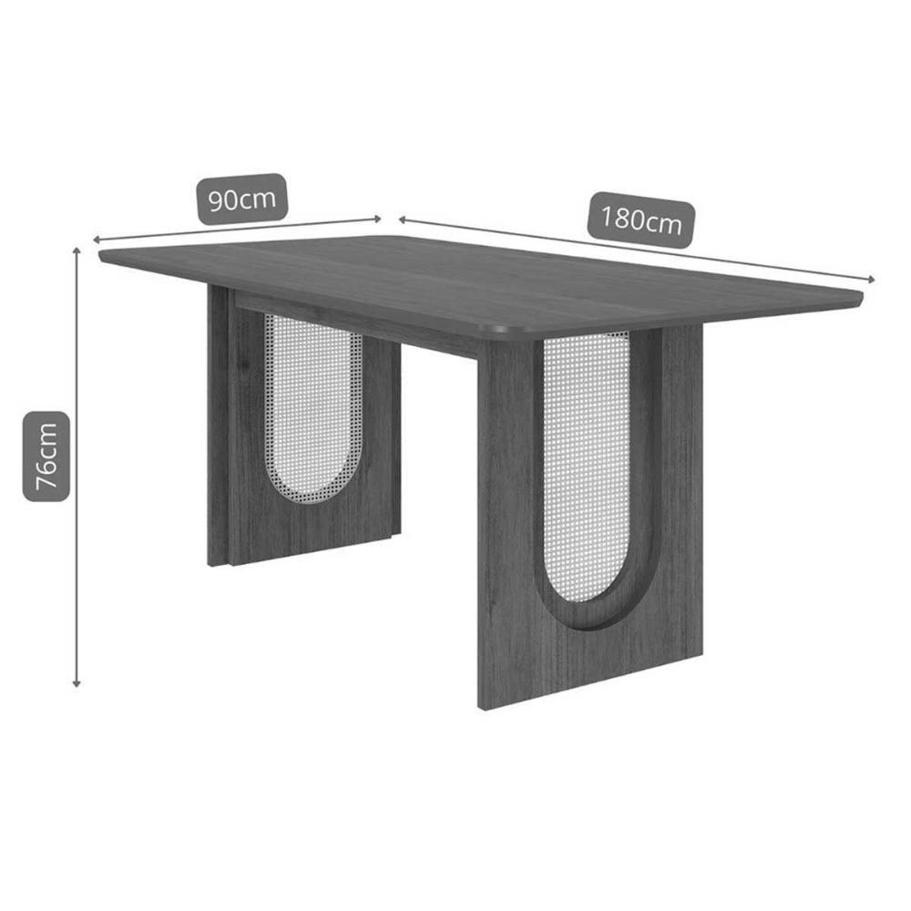 Conjunto: Mesa De Cozinha Valentina Tampo Madeirado 180x90cm E 6 Cadeiras Clarice Cinamomo - Carvalho-linho Bege - Cimol - 3