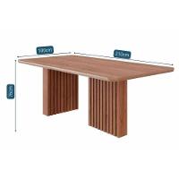 Conjunto: Mesa Sala Jantar Ester Tampo Madeirado 210x100cm E 8 Cadeiras Fernanda Cinamomo - Carvalho-linho Bege - Cimol - 5