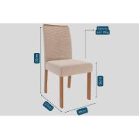 Conjunto: Mesa Sala Jantar Ester Tampo Madeirado 210x100cm E 8 Cadeiras Clarice Cinamomo - Carvalho-linho Bege - Cimol - 2