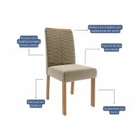 Conjunto: Mesa De Cozinha ágata Tampo Madeirado 130x80cm E 4 Cadeiras Clarice Cinamomo - Carvalho-linho Bege - Cimol - 5