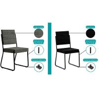 Conjunto: Mesa De Cozinha 1569 Aço C- Tampo Madeirado 90x90cm E 4 Cadeiras 1736 Preto-legno - Preto - Carraro - 7